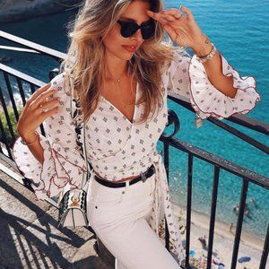 Tularosa x REVOLVE Pali ruffle wrap top